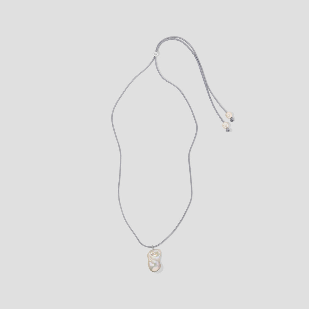 Floating Pearl Necklace Silver