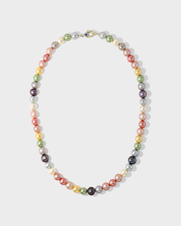 Multi Color Pearl Necklace in gold