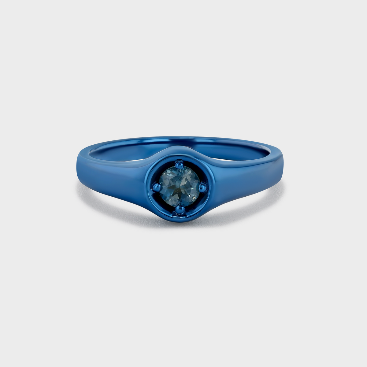 Ascending Solitaire Blue Sapphire Ring