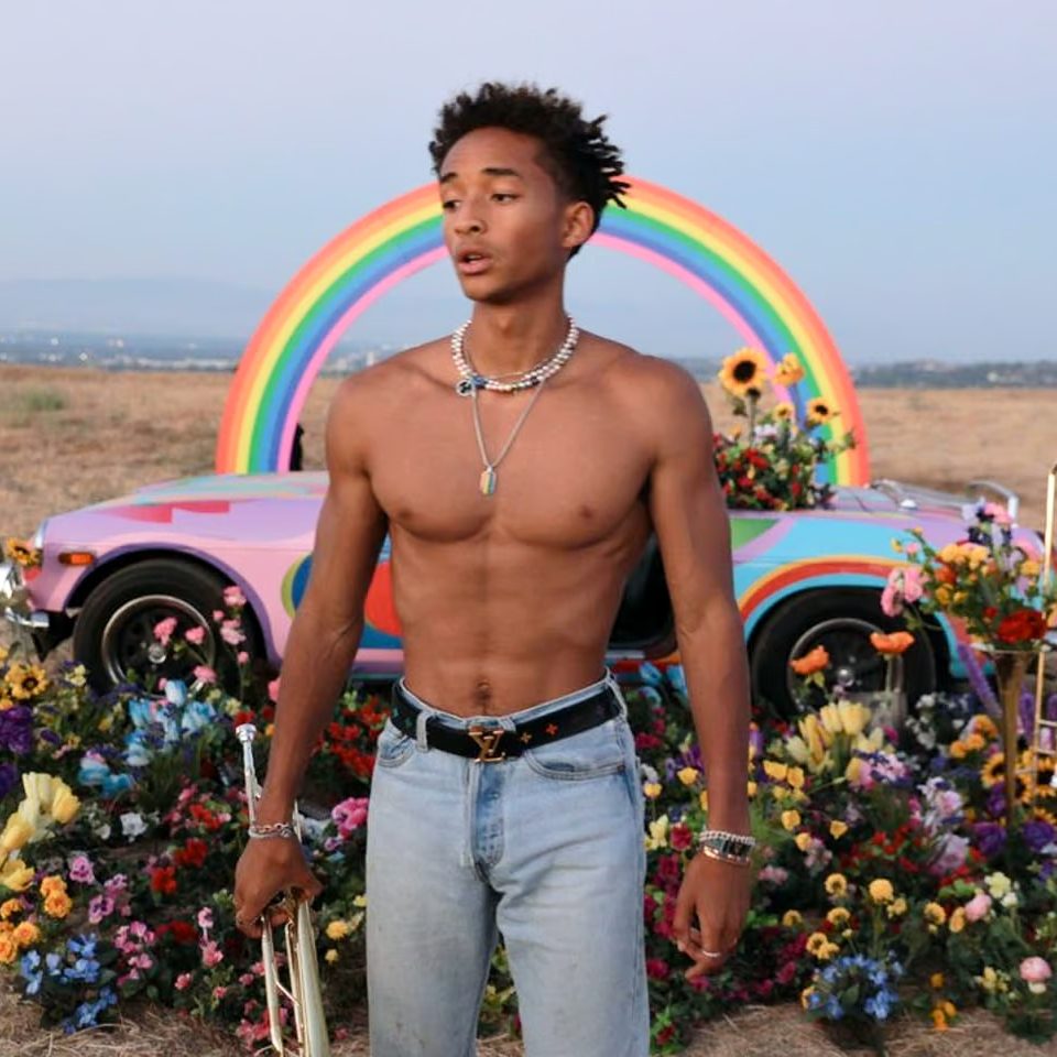 Jaden Smith wearing the Multi Color Pearl Necklace