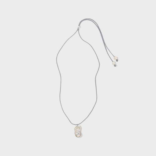 Floating Pearl Necklace Silver