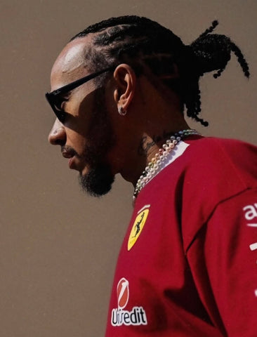 Lewis Hamilton wearing the Multi Color Pearl Necklace