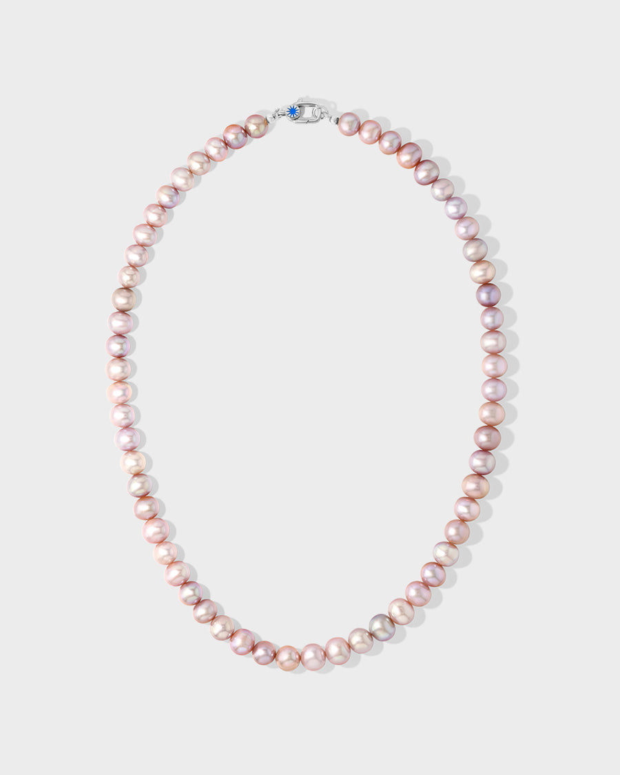 Pink Pearl Necklace Silver