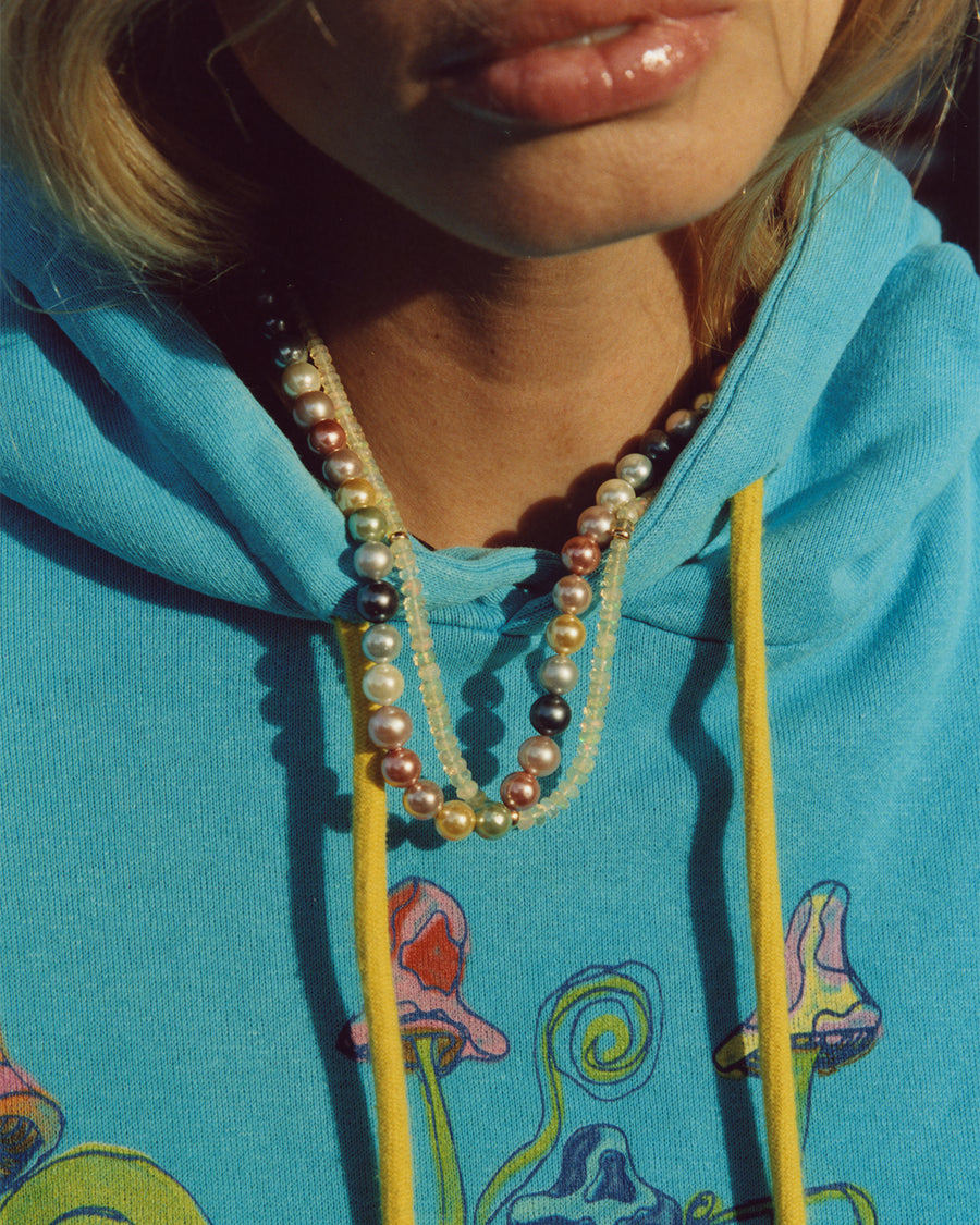 Multi Color Pearls Silver