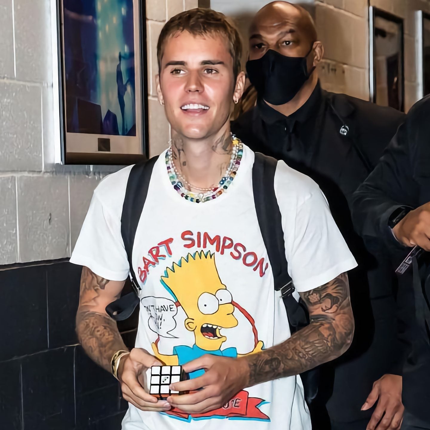Justin Bieber wearing the Protection Necklace